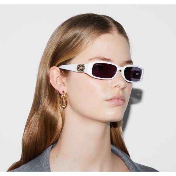 NEW GUCCI SUNGLASSES GG1661S 003 WHITE WOMEN EYEWEAR GUCCI - Picture 2 of 10